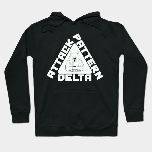 Attack Pattern Delta - white Hoodie by raybixon